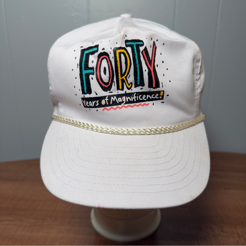 Vintage White Forty Years of Magnificence Snapback Hat